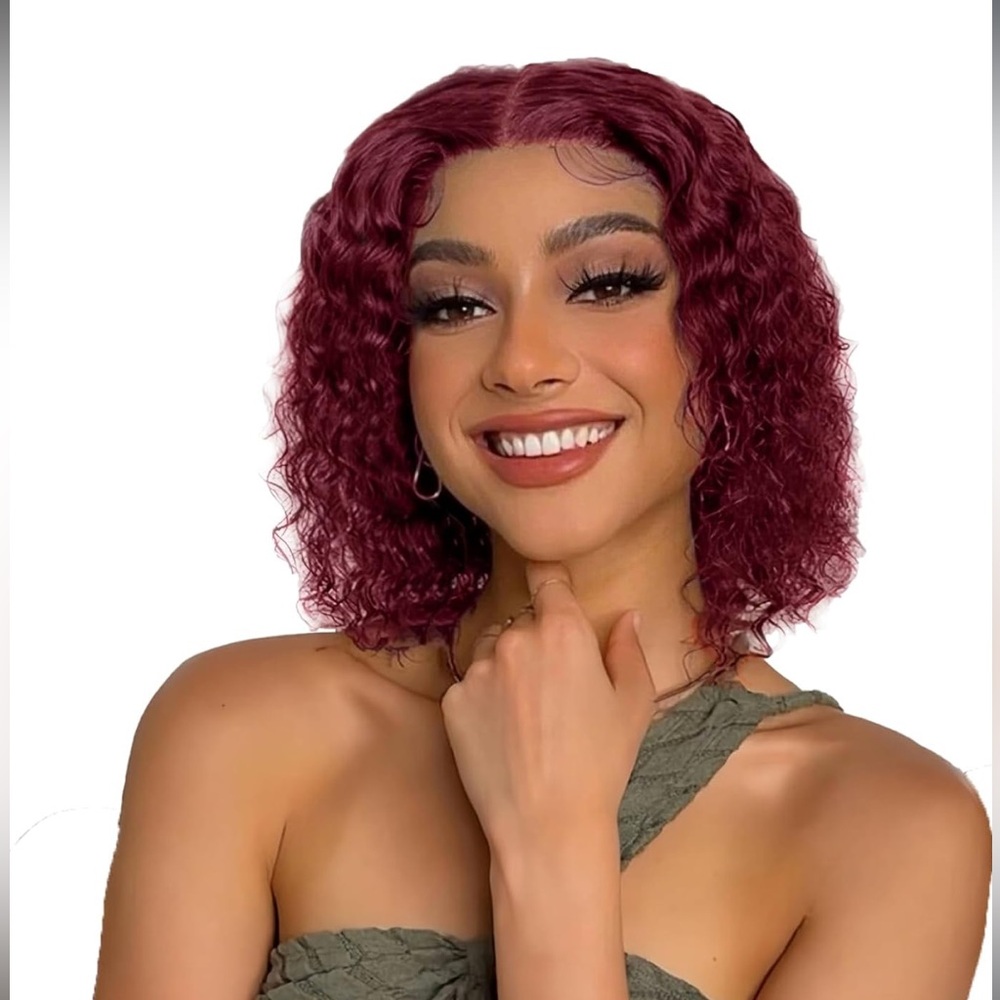 HUMAN HAIR 5x5 10” curly closure 99J